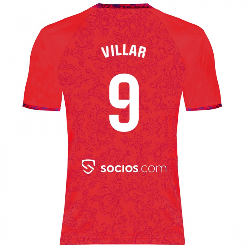 Kinder Iker Villar #9 Rot Auswärtstrikot Trikot 2024/25 T-Shirt Österreich