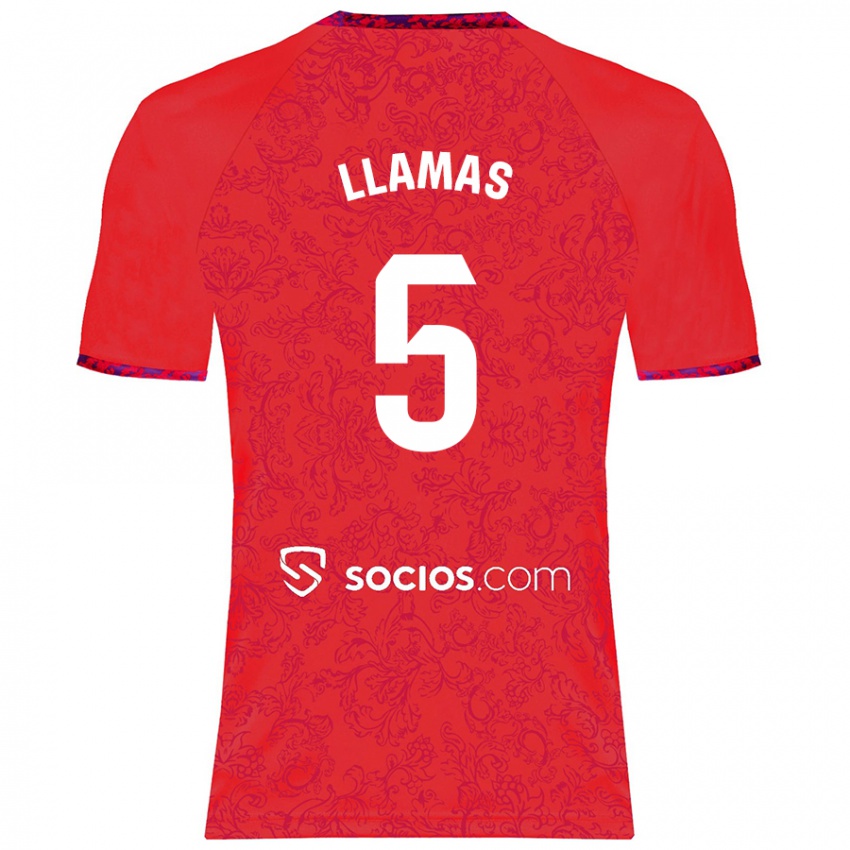 Kinder Eva Llamas Hernández #5 Rot Auswärtstrikot Trikot 2024/25 T-Shirt Österreich