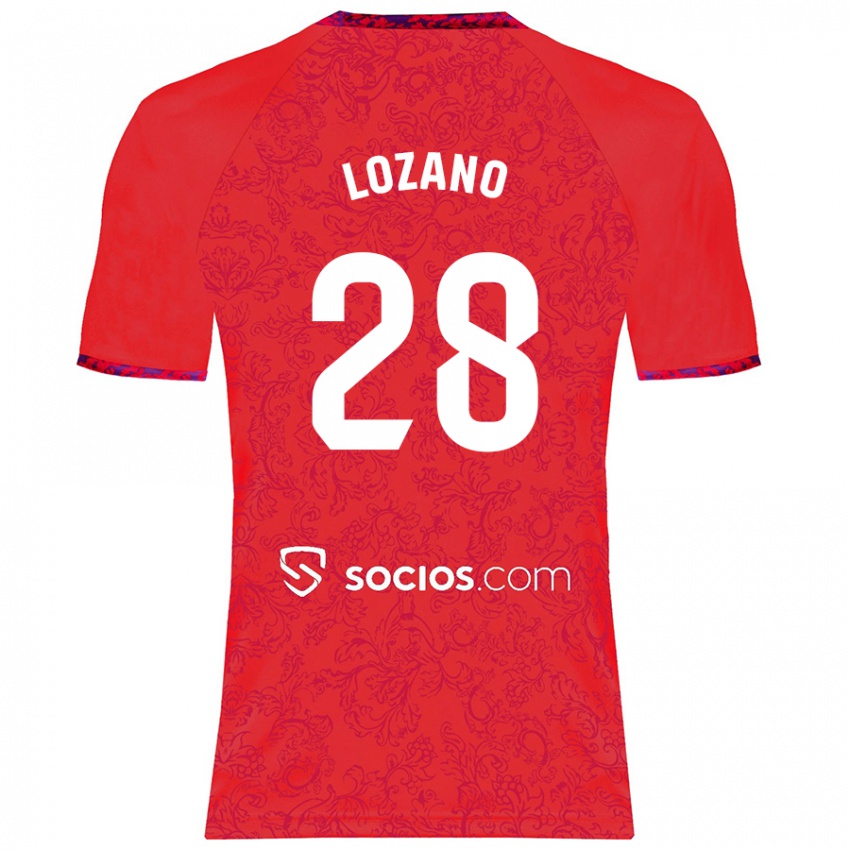 Kinder Elena Lozano #28 Rot Auswärtstrikot Trikot 2024/25 T-Shirt Österreich