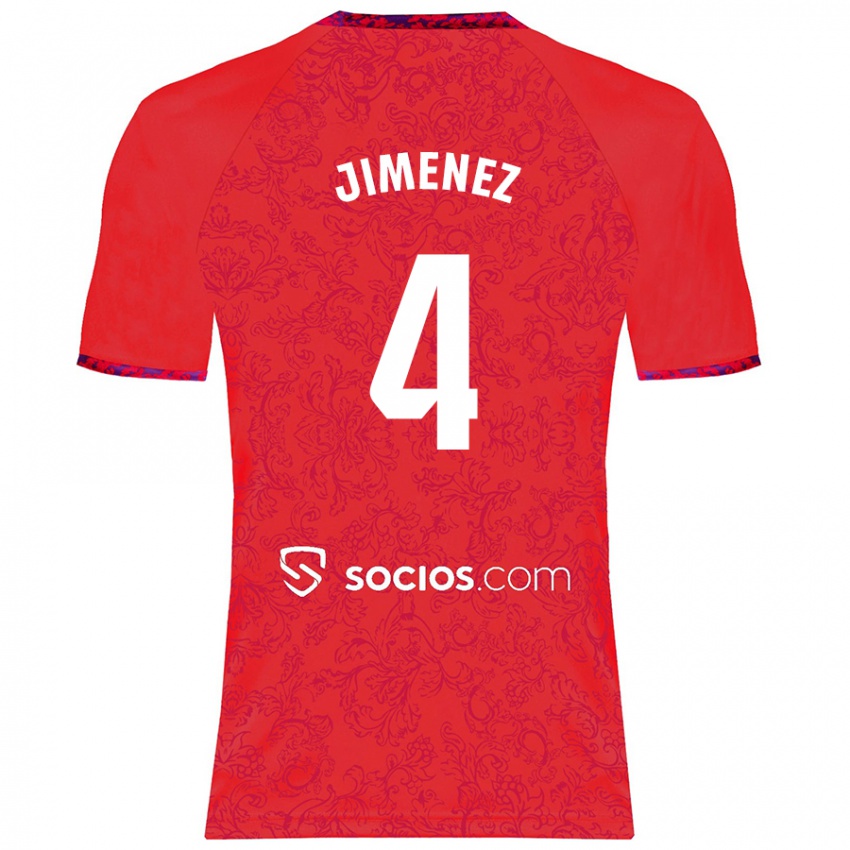 Kinder Diego Jiménez #4 Rot Auswärtstrikot Trikot 2024/25 T-Shirt Österreich