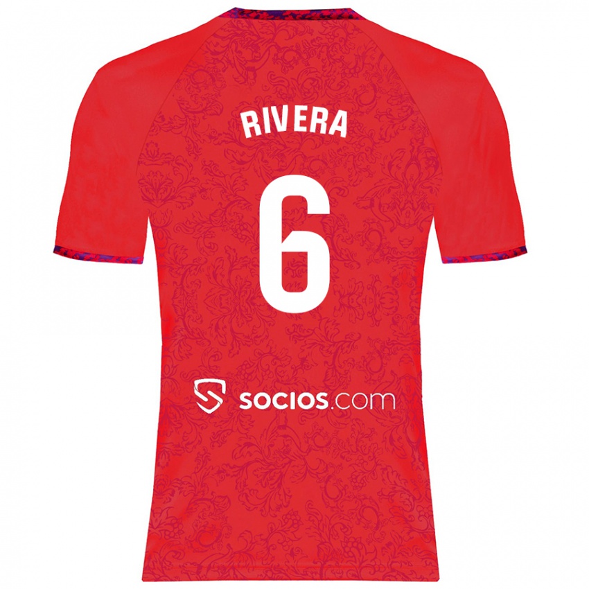 Kinder Pablo Rivera #6 Rot Auswärtstrikot Trikot 2024/25 T-Shirt Österreich