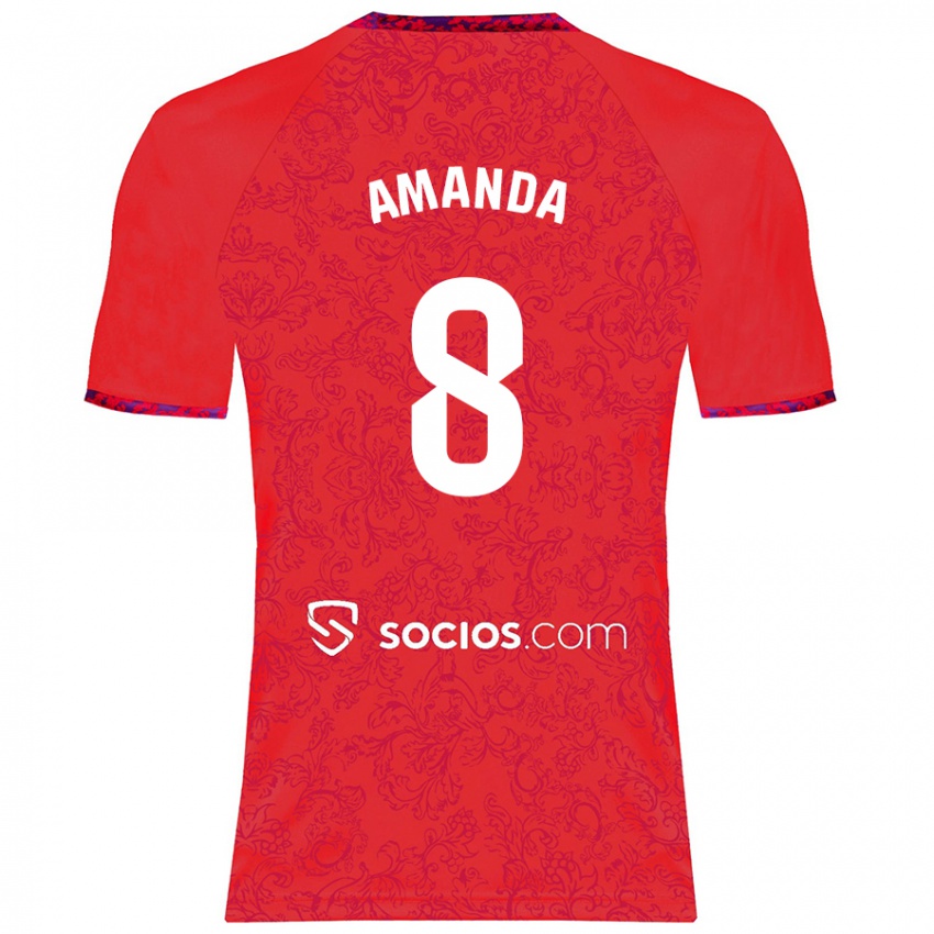 Kinder Amanda Sampedro Bustos #8 Rot Auswärtstrikot Trikot 2024/25 T-Shirt Österreich