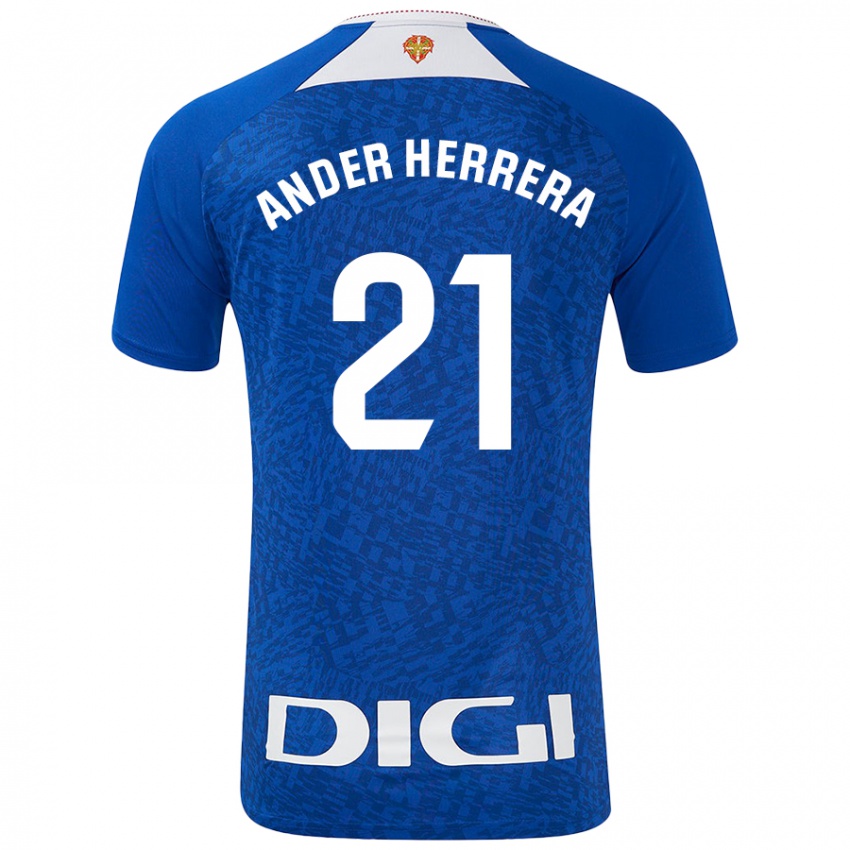 Kinder Ander Herrera #21 Königsblau Auswärtstrikot Trikot 2024/25 T-Shirt Österreich