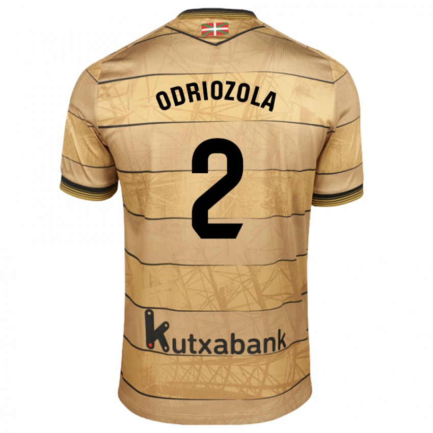 Kinder Alvaro Odriozola #2 Braun Auswärtstrikot Trikot 2024/25 T-Shirt Österreich