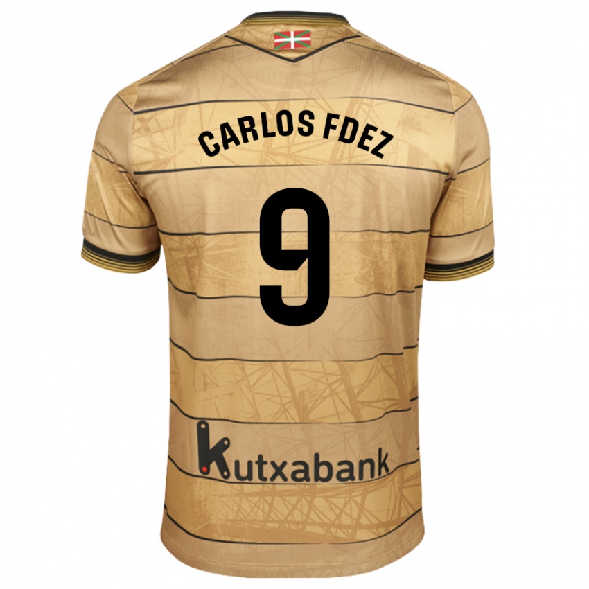 Kinder Carlos Fernández #9 Braun Auswärtstrikot Trikot 2024/25 T-Shirt Österreich