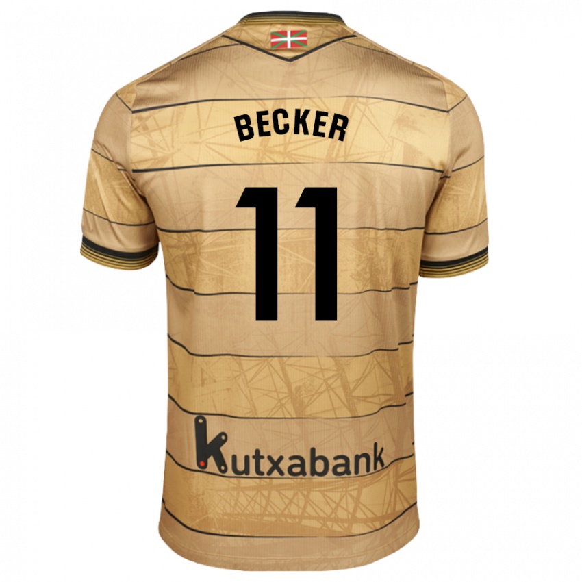 Kinder Sheraldo Becker #11 Braun Auswärtstrikot Trikot 2024/25 T-Shirt Österreich