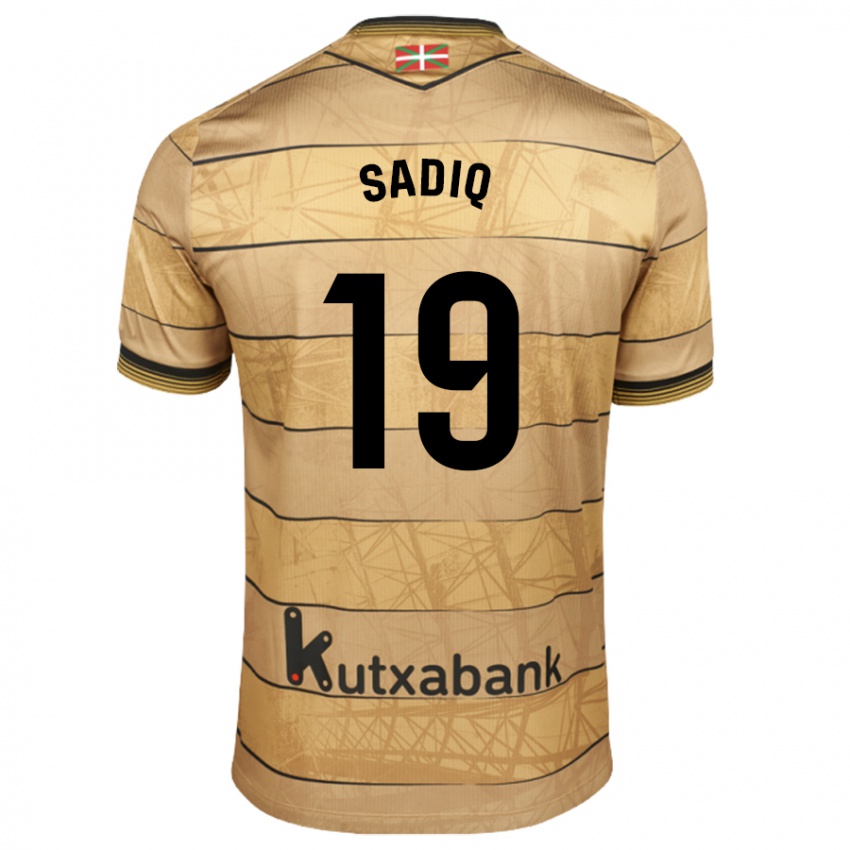 Kinder Umar Sadiq #19 Braun Auswärtstrikot Trikot 2024/25 T-Shirt Österreich