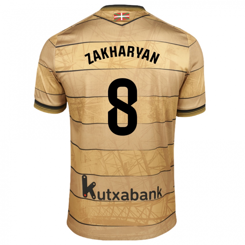 Kinder Arsen Zakharyan #8 Braun Auswärtstrikot Trikot 2024/25 T-Shirt Österreich