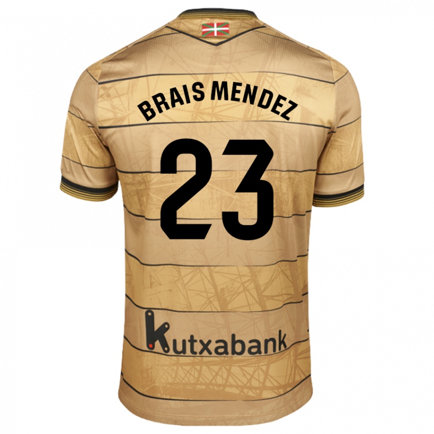 Kinder Brais Méndez #23 Braun Auswärtstrikot Trikot 2024/25 T-Shirt Österreich