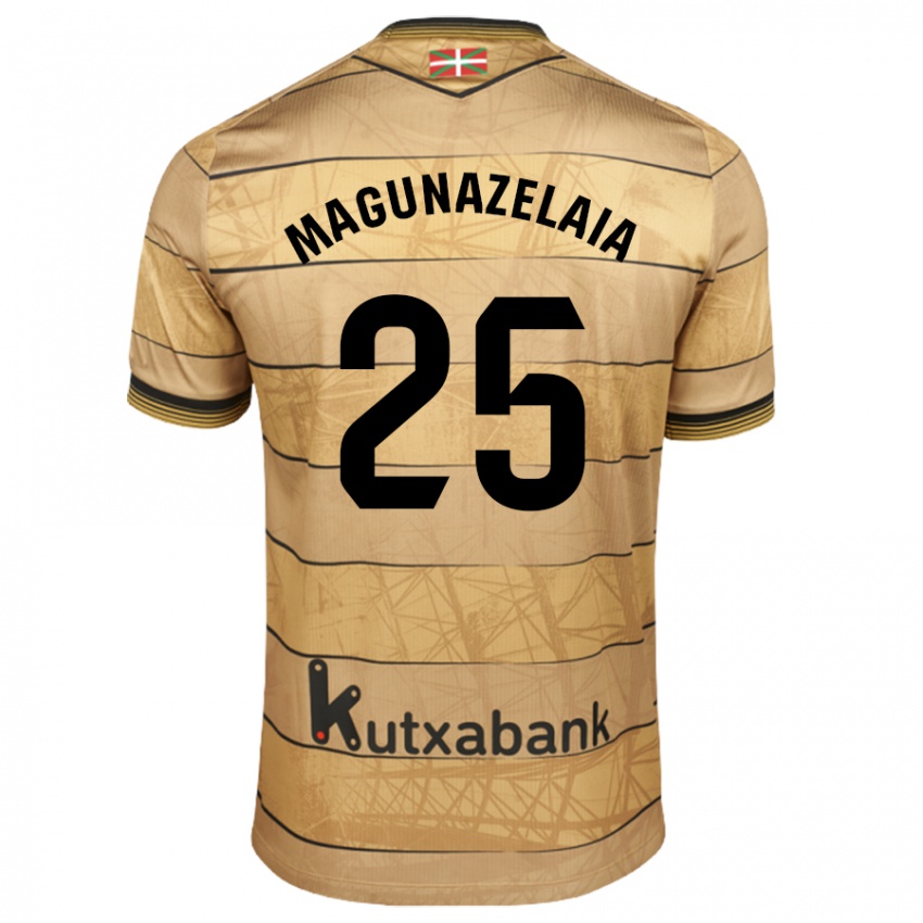 Kinder Jon Magunazelaia #25 Braun Auswärtstrikot Trikot 2024/25 T-Shirt Österreich