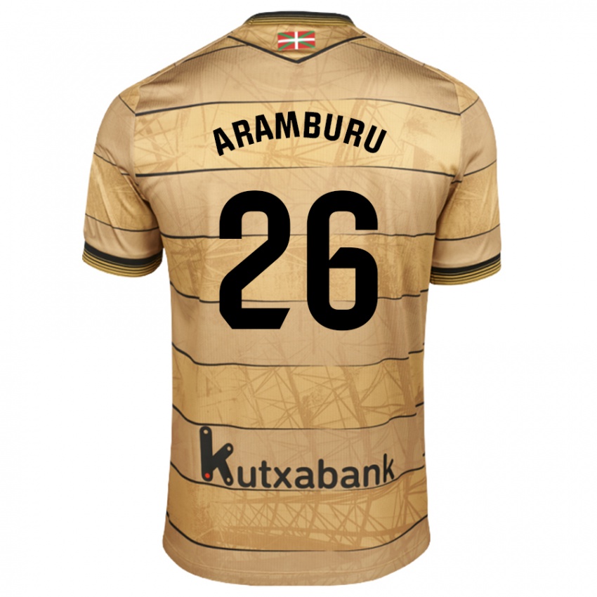 Kinder Jon Aramburu #26 Braun Auswärtstrikot Trikot 2024/25 T-Shirt Österreich