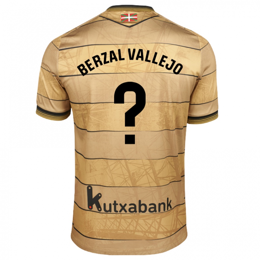 Kinder Asier Berzal Vallejo #0 Braun Auswärtstrikot Trikot 2024/25 T-Shirt Österreich