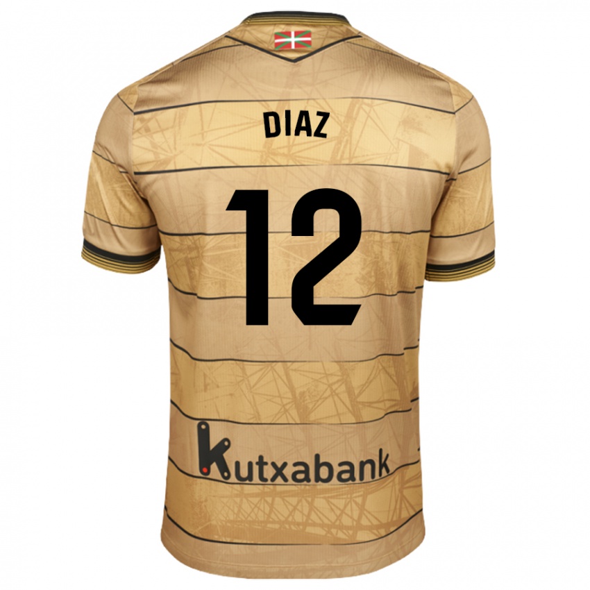 Kinder Ekain Díaz #12 Braun Auswärtstrikot Trikot 2024/25 T-Shirt Österreich