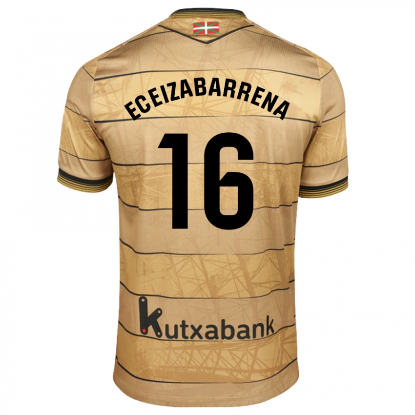 Kinder Jon Eceizabarrena #16 Braun Auswärtstrikot Trikot 2024/25 T-Shirt Österreich