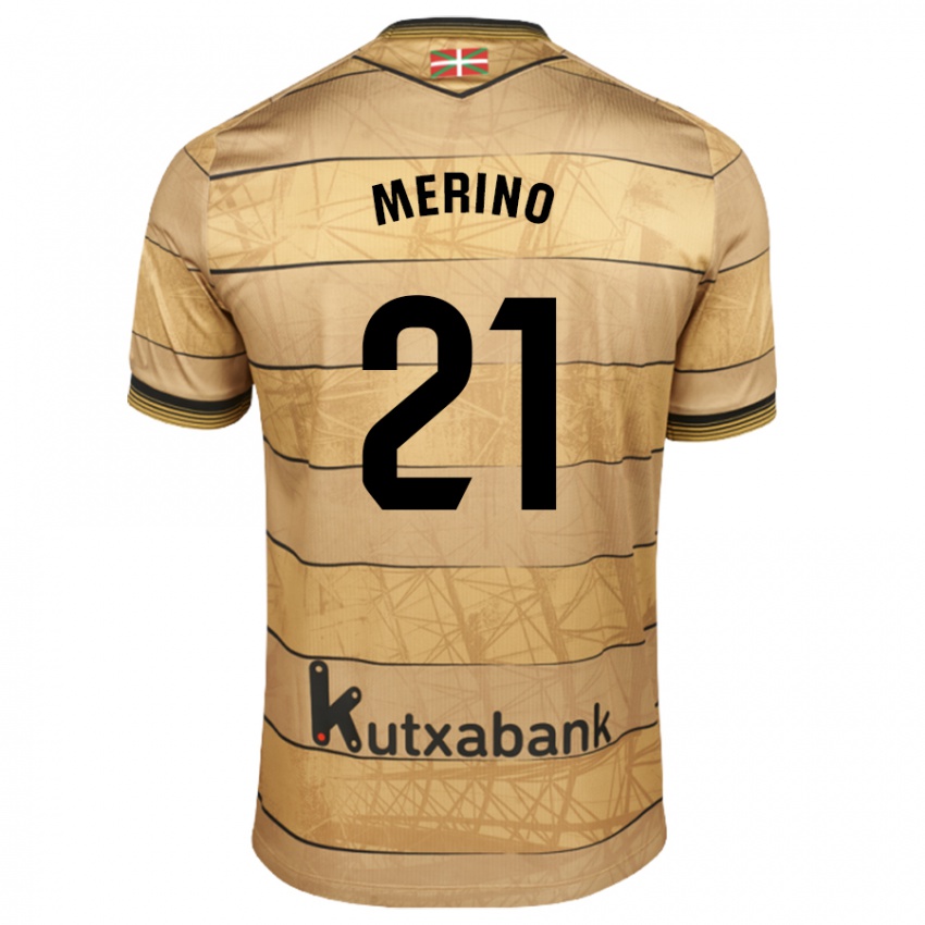 Kinder Jon Merino #21 Braun Auswärtstrikot Trikot 2024/25 T-Shirt Österreich