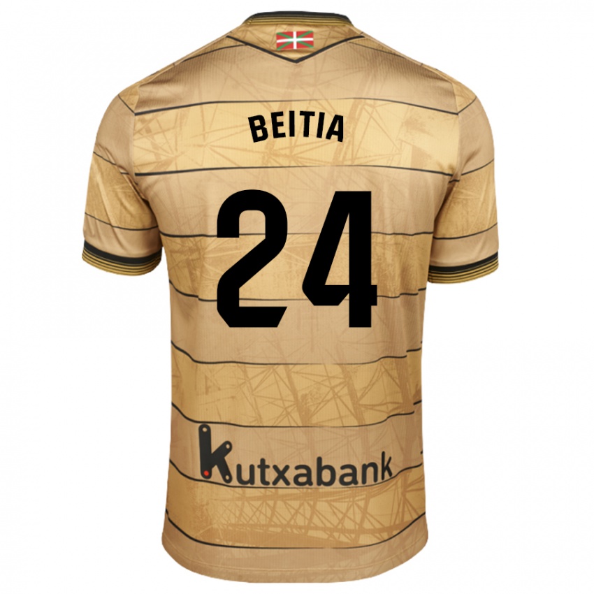 Kinder Luken Beitia #24 Braun Auswärtstrikot Trikot 2024/25 T-Shirt Österreich