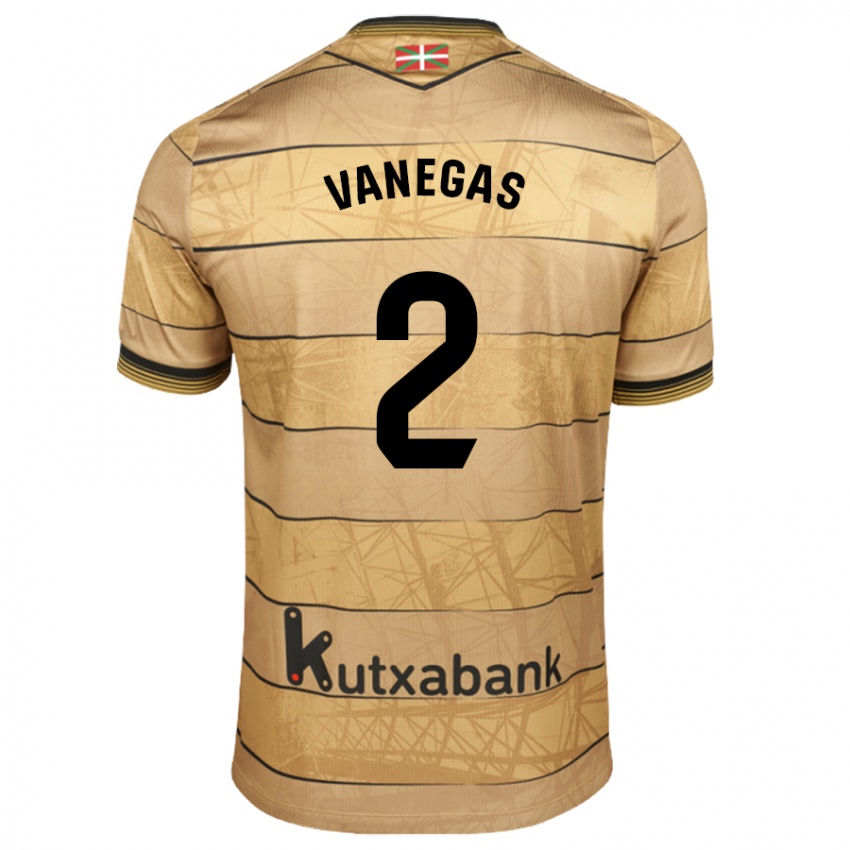 Kinder Manuela Vanegas Cataño #2 Braun Auswärtstrikot Trikot 2024/25 T-Shirt Österreich