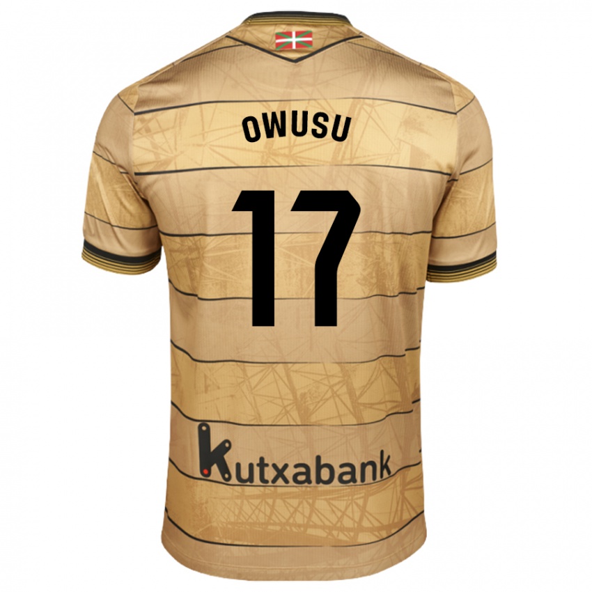 Kinder Jacqueline Owusu #17 Braun Auswärtstrikot Trikot 2024/25 T-Shirt Österreich