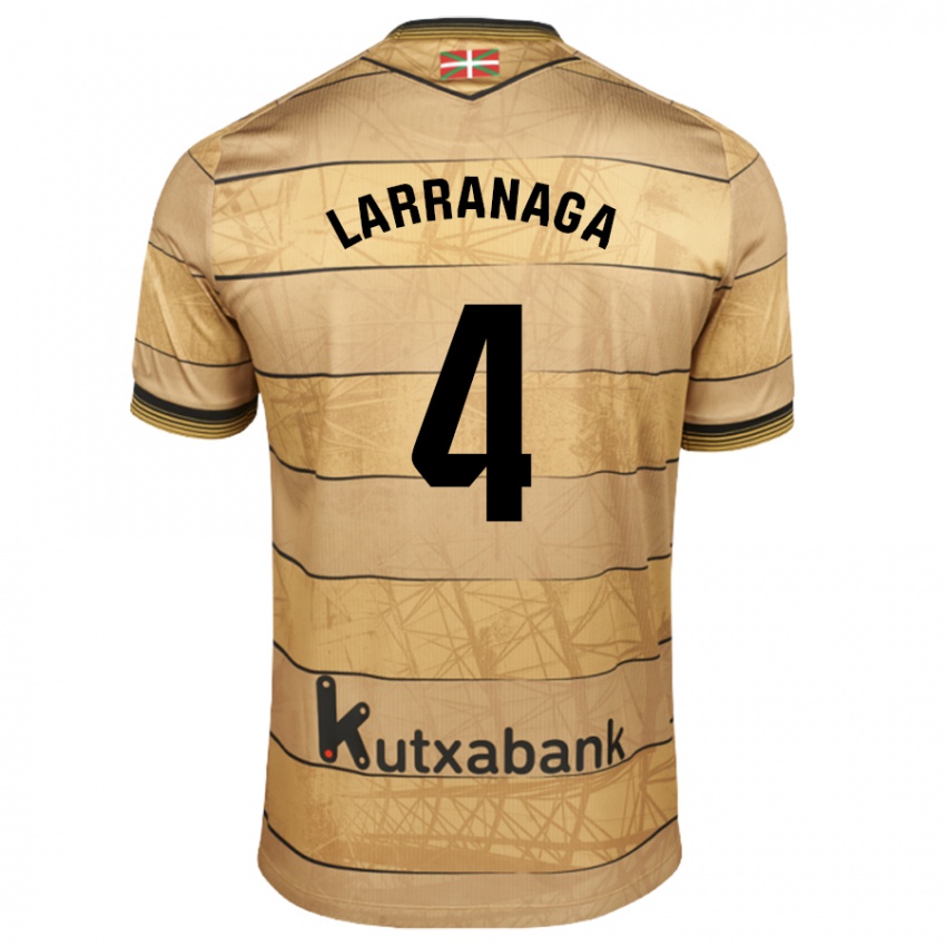 Kinder Aitor Larrañaga #4 Braun Auswärtstrikot Trikot 2024/25 T-Shirt Österreich