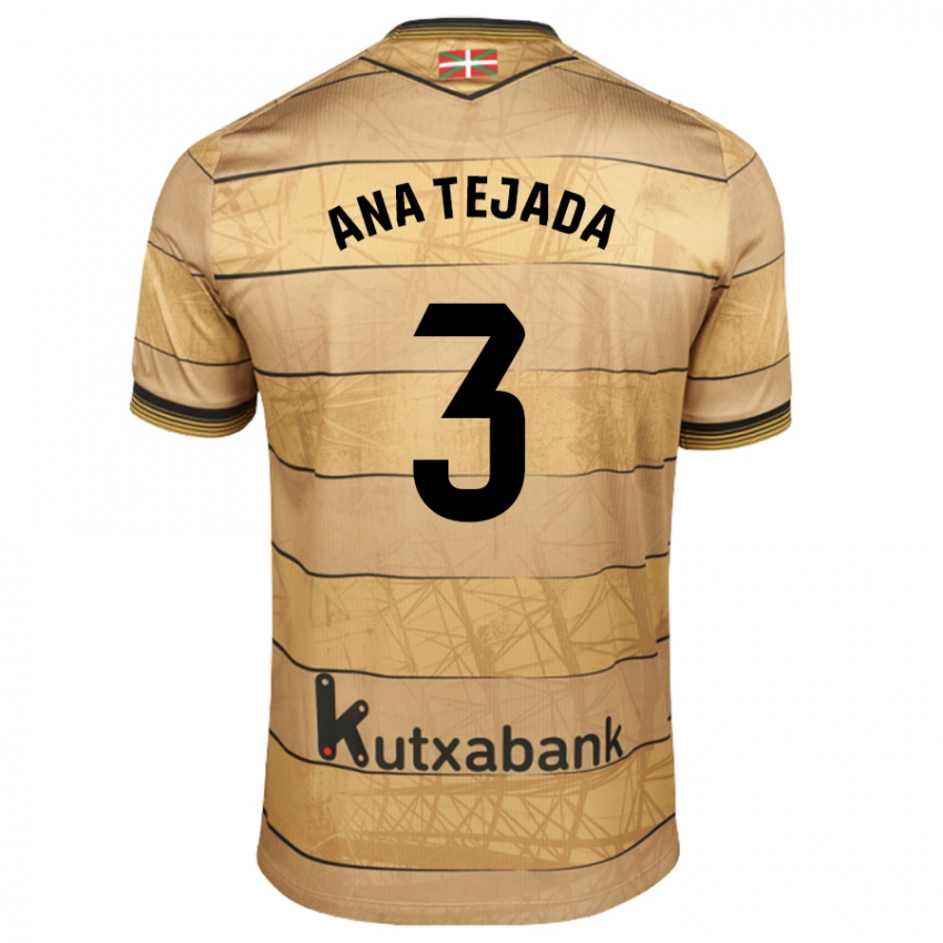 Kinder Ana Tejada Jiménez #3 Braun Auswärtstrikot Trikot 2024/25 T-Shirt Österreich