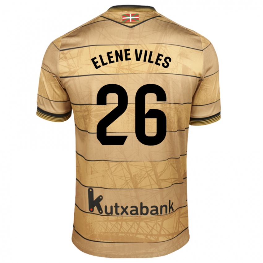 Kinder Elene Viles Odriozola #26 Braun Auswärtstrikot Trikot 2024/25 T-Shirt Österreich