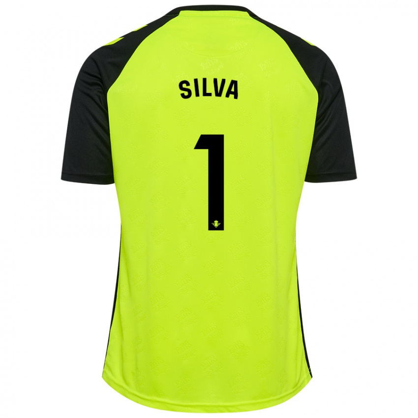 Kinder Rui Silva #1 Fluoreszierendes Gelb Schwarz Auswärtstrikot Trikot 2024/25 T-Shirt Österreich