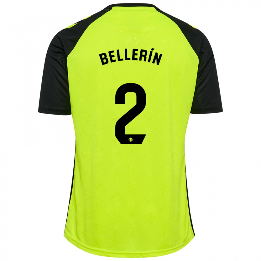 Kinder Hector Bellerin #2 Fluoreszierendes Gelb Schwarz Auswärtstrikot Trikot 2024/25 T-Shirt Österreich