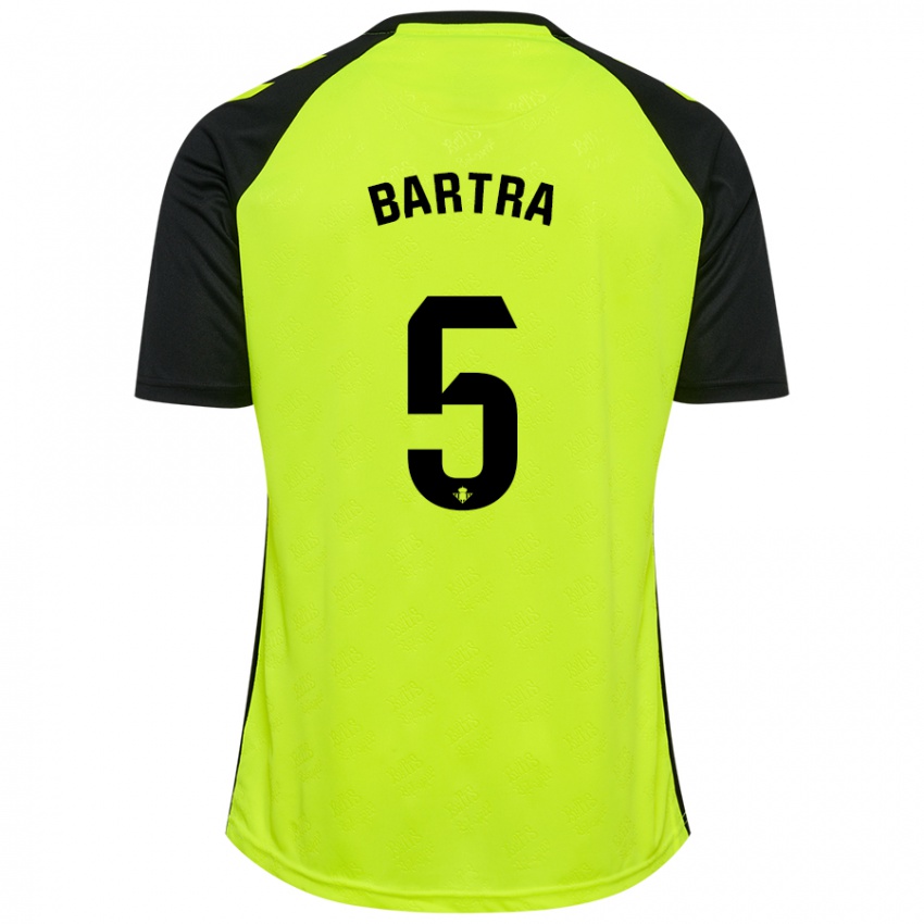 Kinder Marc Bartra #5 Fluoreszierendes Gelb Schwarz Auswärtstrikot Trikot 2024/25 T-Shirt Österreich