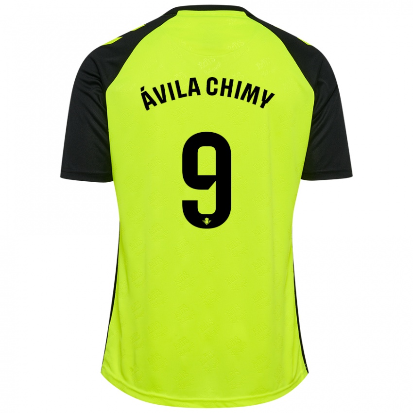 Kinder Chimy Ávila #9 Fluoreszierendes Gelb Schwarz Auswärtstrikot Trikot 2024/25 T-Shirt Österreich