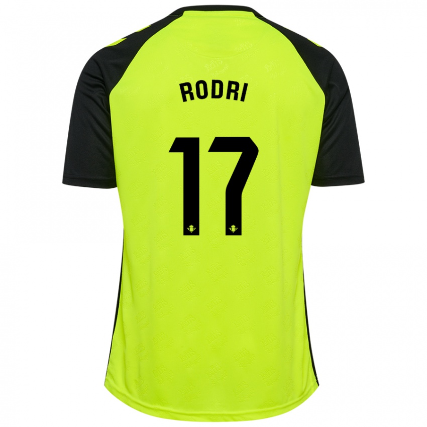 Kinder Rodri Sánchez #17 Fluoreszierendes Gelb Schwarz Auswärtstrikot Trikot 2024/25 T-Shirt Österreich