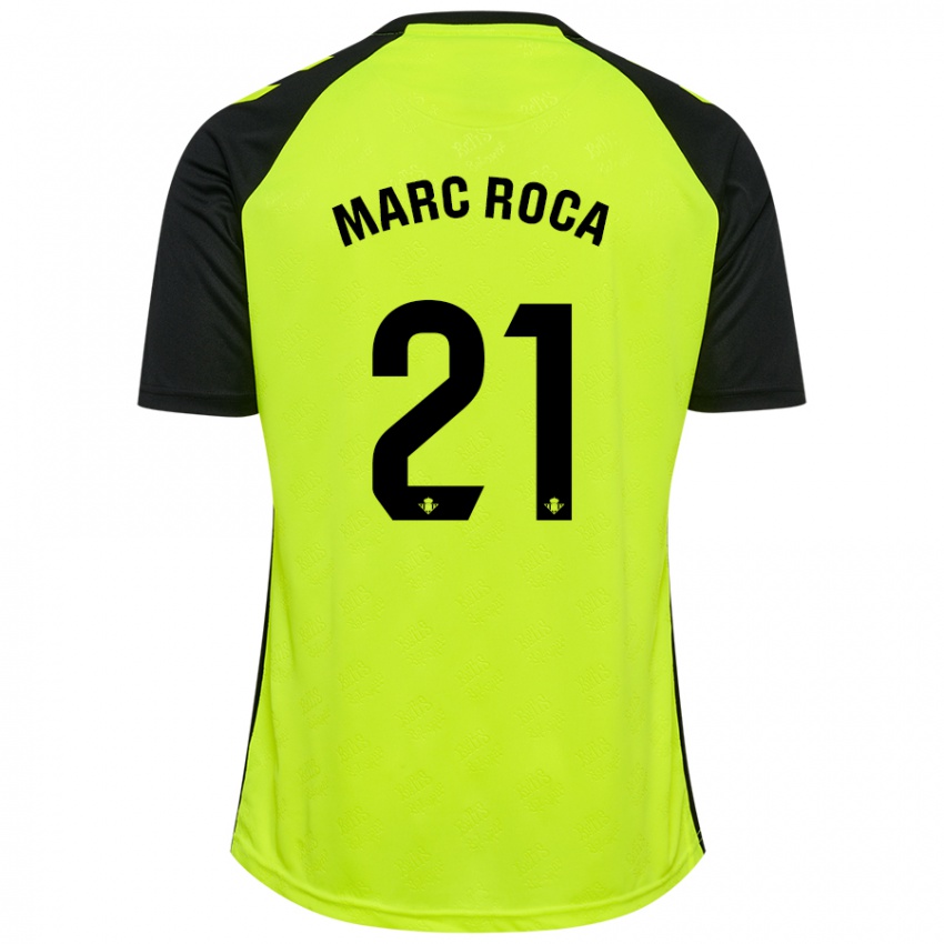 Kinder Marc Roca #21 Fluoreszierendes Gelb Schwarz Auswärtstrikot Trikot 2024/25 T-Shirt Österreich