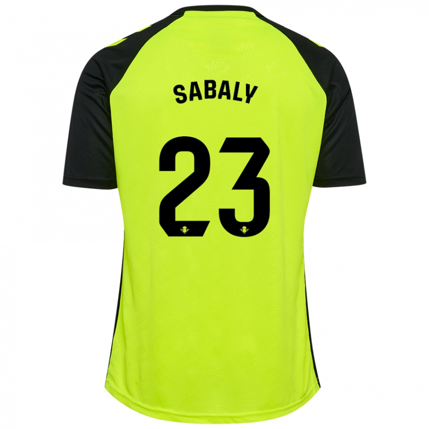 Kinder Youssouf Sabaly #23 Fluoreszierendes Gelb Schwarz Auswärtstrikot Trikot 2024/25 T-Shirt Österreich