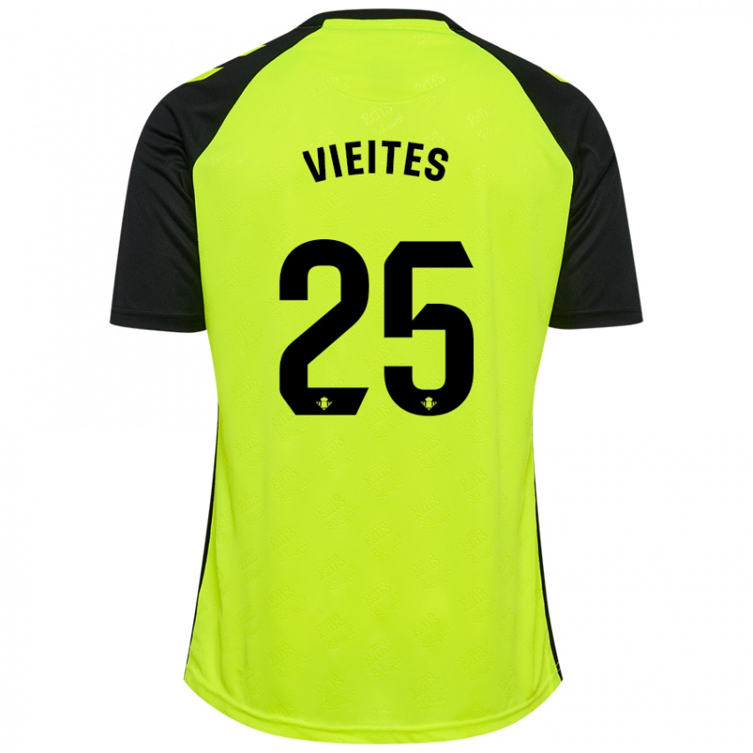 Kinder Fran Vieites #25 Fluoreszierendes Gelb Schwarz Auswärtstrikot Trikot 2024/25 T-Shirt Österreich