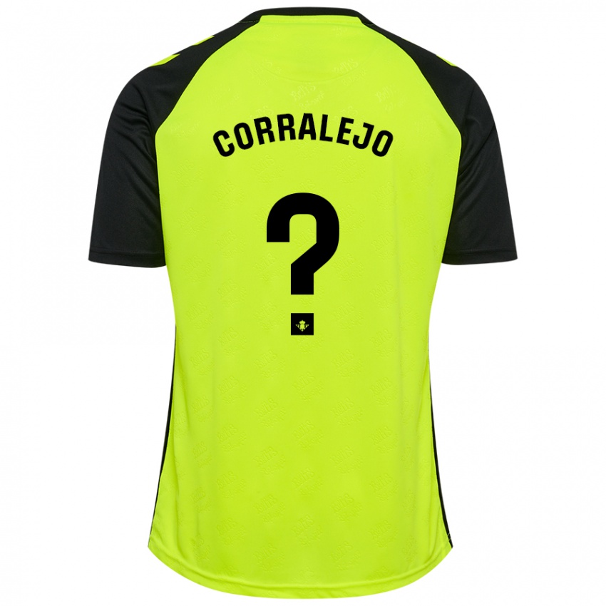 Kinder Iván Corralejo #0 Fluoreszierendes Gelb Schwarz Auswärtstrikot Trikot 2024/25 T-Shirt Österreich