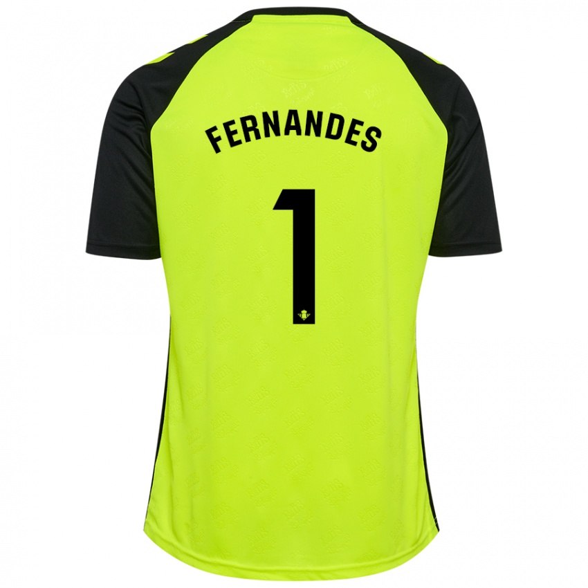 Kinder Guilherme Fernandes #1 Fluoreszierendes Gelb Schwarz Auswärtstrikot Trikot 2024/25 T-Shirt Österreich