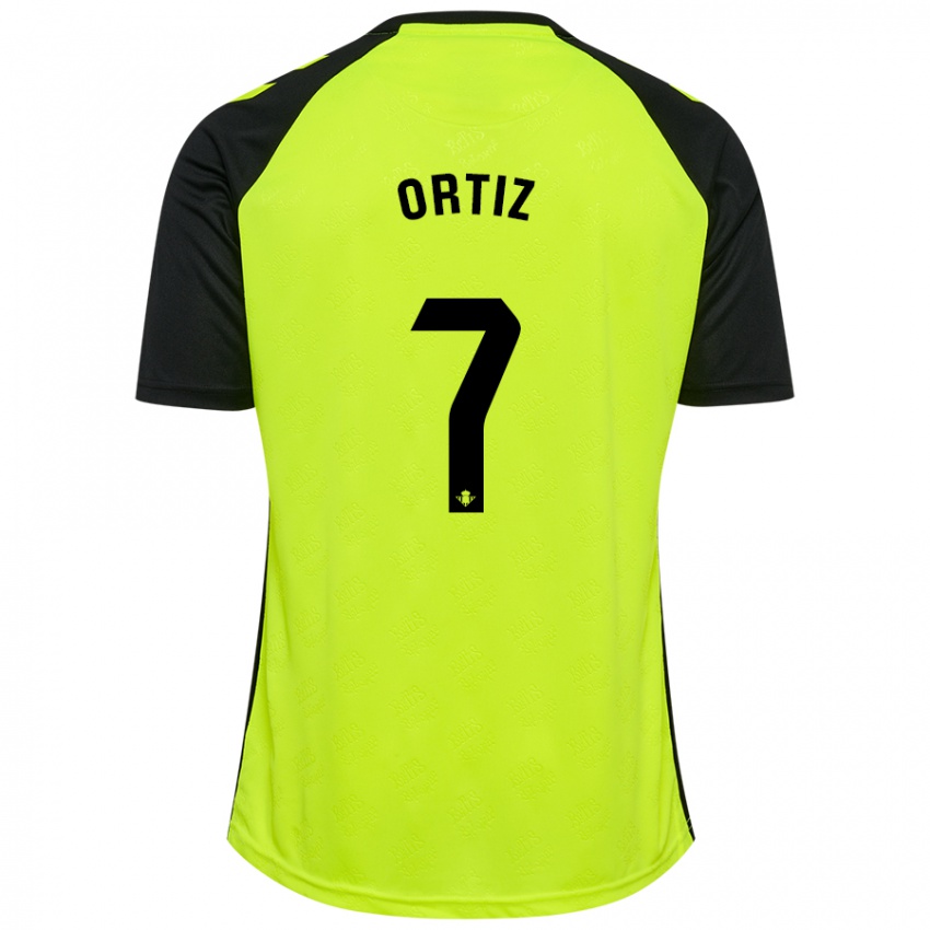 Kinder Ángel Ortiz #7 Fluoreszierendes Gelb Schwarz Auswärtstrikot Trikot 2024/25 T-Shirt Österreich