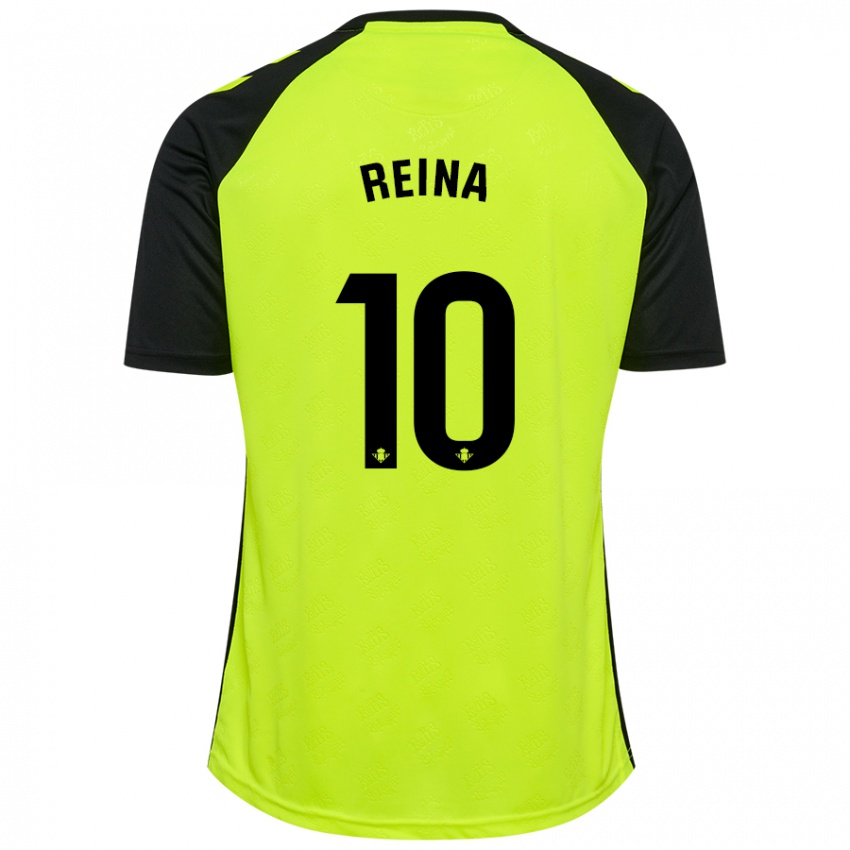 Kinder Carlos Reina #10 Fluoreszierendes Gelb Schwarz Auswärtstrikot Trikot 2024/25 T-Shirt Österreich