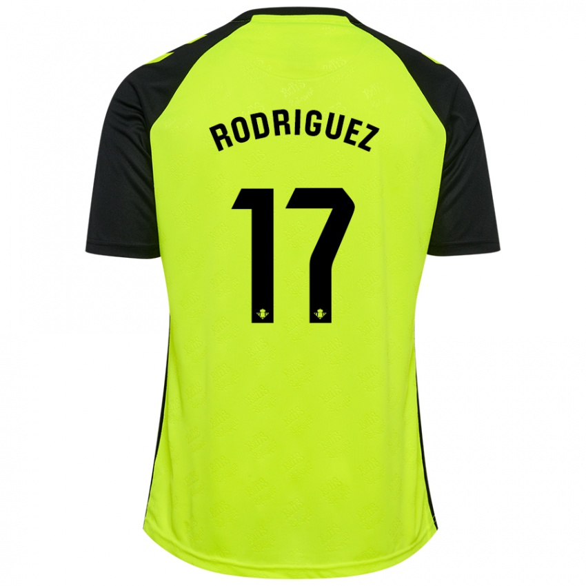 Kinder Jesús Rodriguez #17 Fluoreszierendes Gelb Schwarz Auswärtstrikot Trikot 2024/25 T-Shirt Österreich