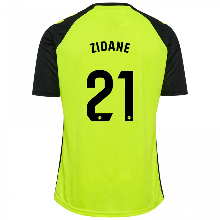 Kinder Elyaz Zidane #21 Fluoreszierendes Gelb Schwarz Auswärtstrikot Trikot 2024/25 T-Shirt Österreich