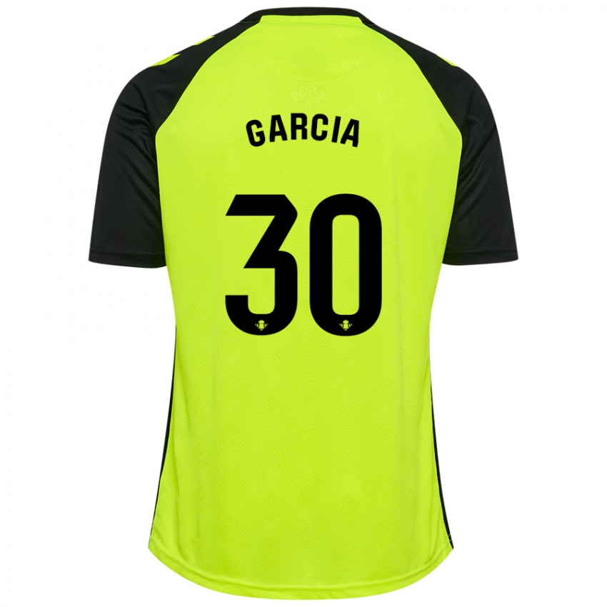 Kinder Germán García #30 Fluoreszierendes Gelb Schwarz Auswärtstrikot Trikot 2024/25 T-Shirt Österreich