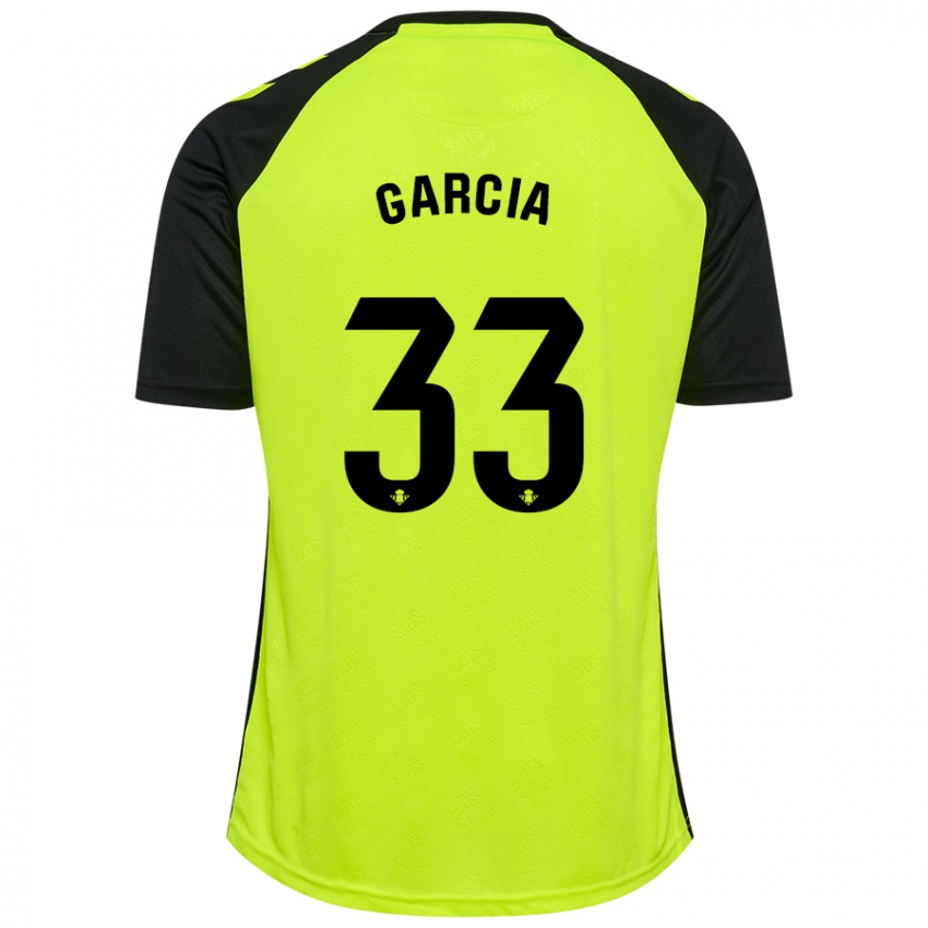 Kinder Pablo García #33 Fluoreszierendes Gelb Schwarz Auswärtstrikot Trikot 2024/25 T-Shirt Österreich