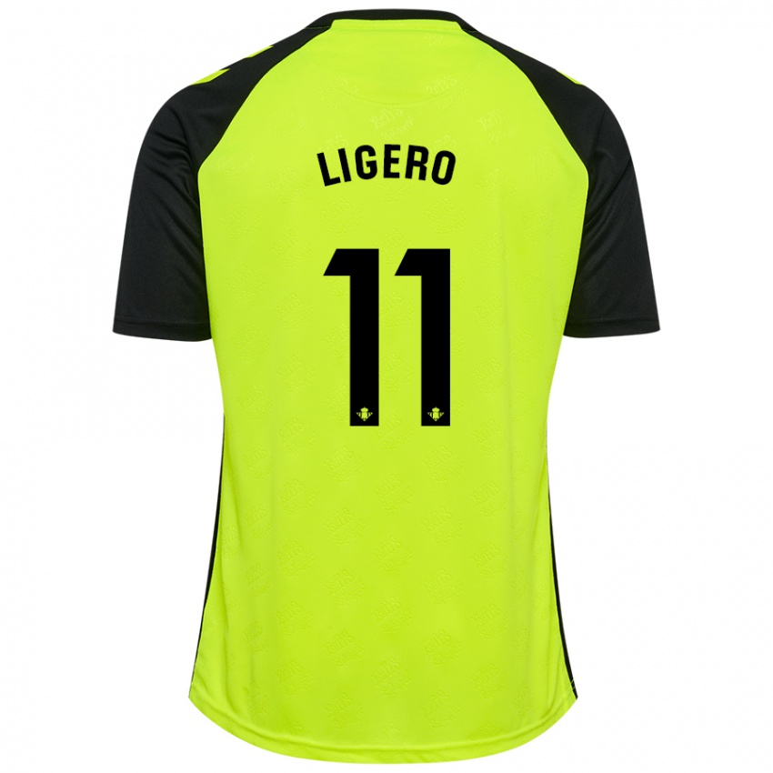 Kinder Nuria Ligero #11 Fluoreszierendes Gelb Schwarz Auswärtstrikot Trikot 2024/25 T-Shirt Österreich