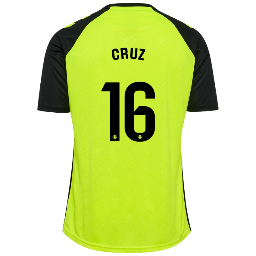 Kinder Juan Cruz #16 Fluoreszierendes Gelb Schwarz Auswärtstrikot Trikot 2024/25 T-Shirt Österreich