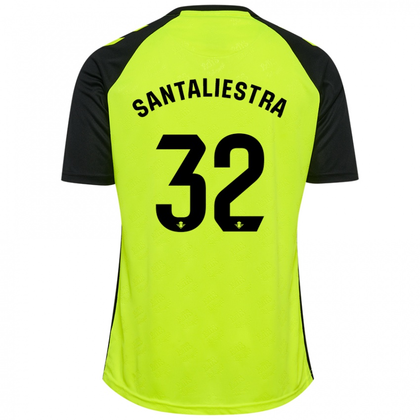 Kinder Carla Santaliestra #32 Fluoreszierendes Gelb Schwarz Auswärtstrikot Trikot 2024/25 T-Shirt Österreich