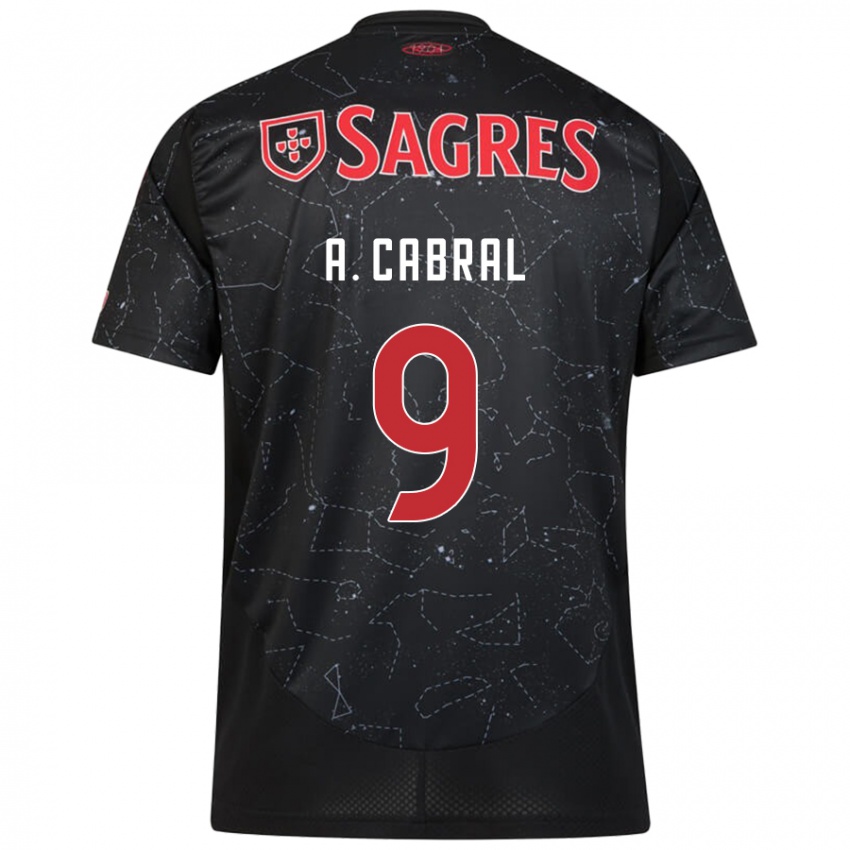 Kinder Arthur Cabral #9 Schwarz Rot Auswärtstrikot Trikot 2024/25 T-Shirt Österreich