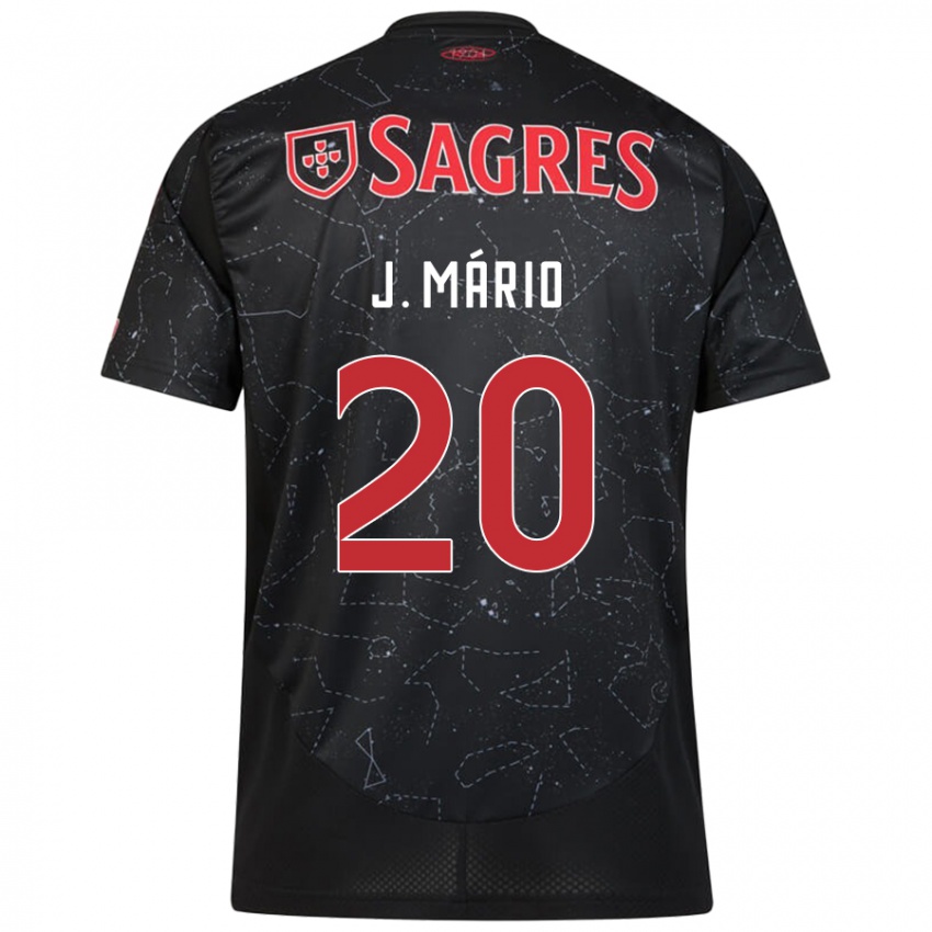 Kinder João Mário #20 Schwarz Rot Auswärtstrikot Trikot 2024/25 T-Shirt Österreich