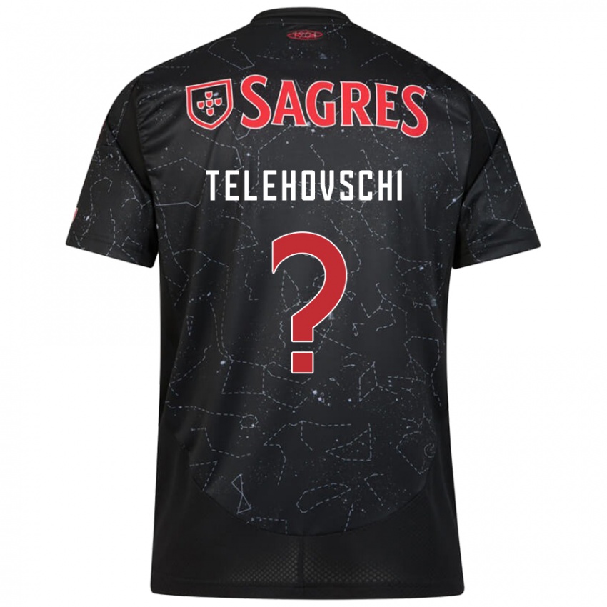 Kinder Dinis Telehovschi #0 Schwarz Rot Auswärtstrikot Trikot 2024/25 T-Shirt Österreich