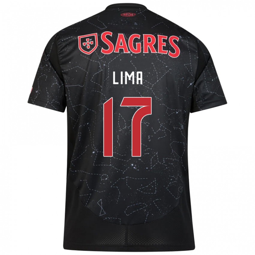 Kinder Ivan Lima #17 Schwarz Rot Auswärtstrikot Trikot 2024/25 T-Shirt Österreich