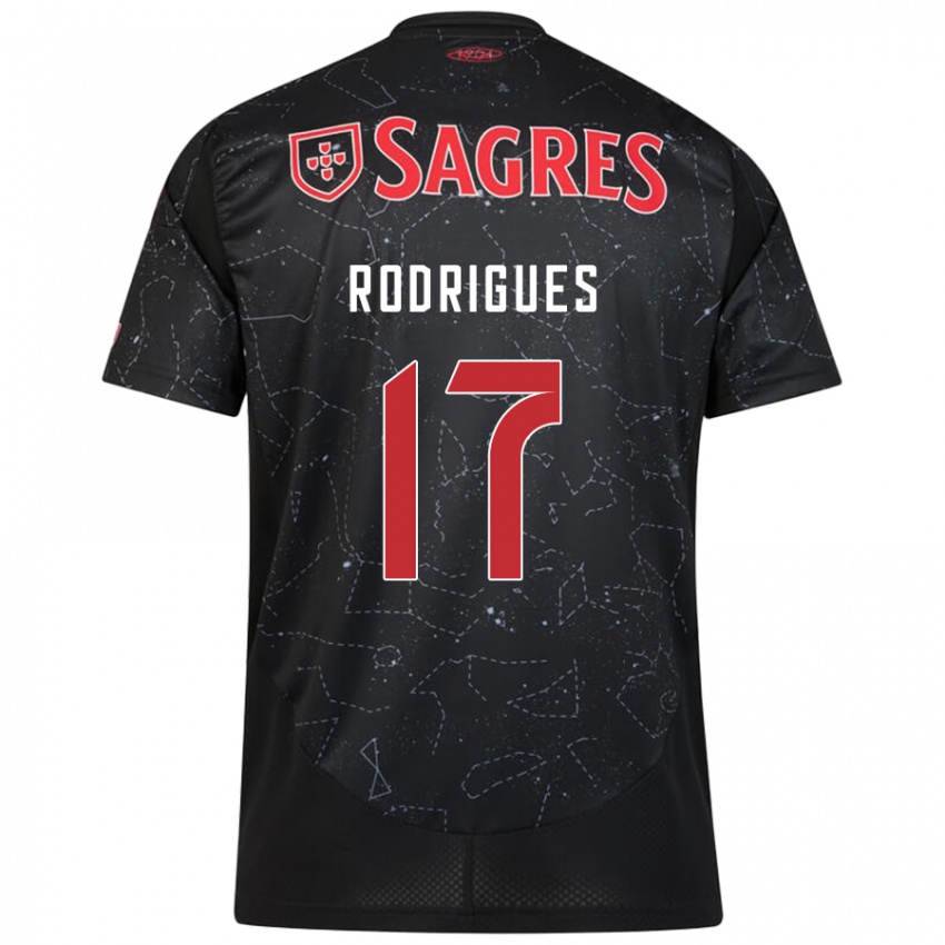 Kinder Tiago Rodrigues #17 Schwarz Rot Auswärtstrikot Trikot 2024/25 T-Shirt Österreich