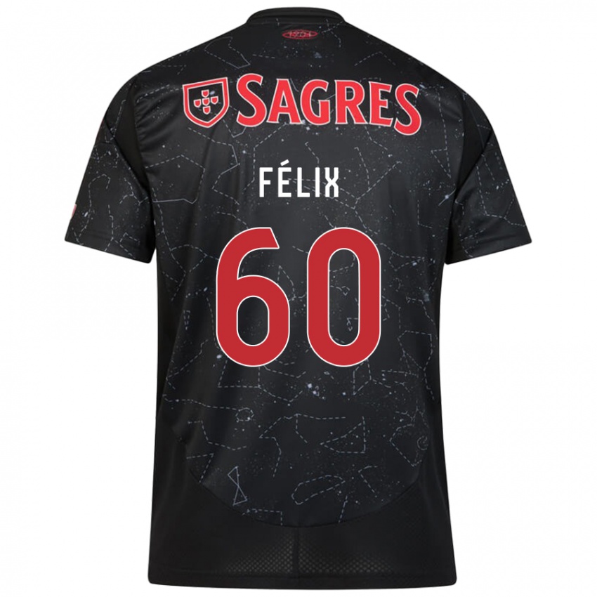 Kinder Nuno Félix #60 Schwarz Rot Auswärtstrikot Trikot 2024/25 T-Shirt Österreich